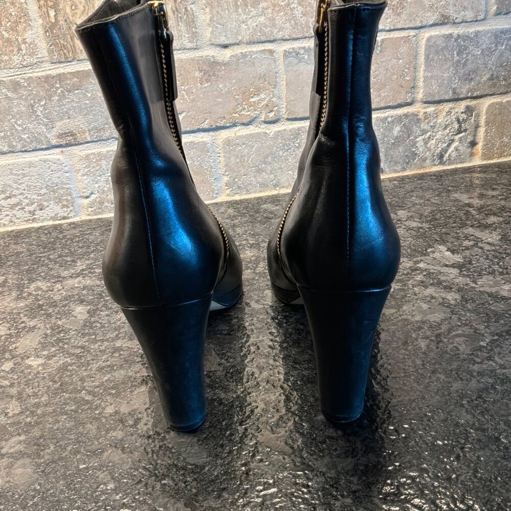 Nine West Women's black leather booties "Protege" size 8.5M - Picture 5 of 10